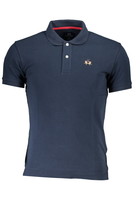 La Martina Mens Short Sleeved Polo Shirt Blue